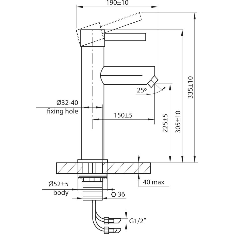 Смеситель для накладной раковины Ahti Polar Circle, PC202001