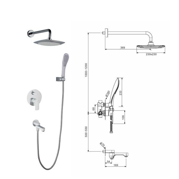 Встроенная система для ванны Gappo G7148-8