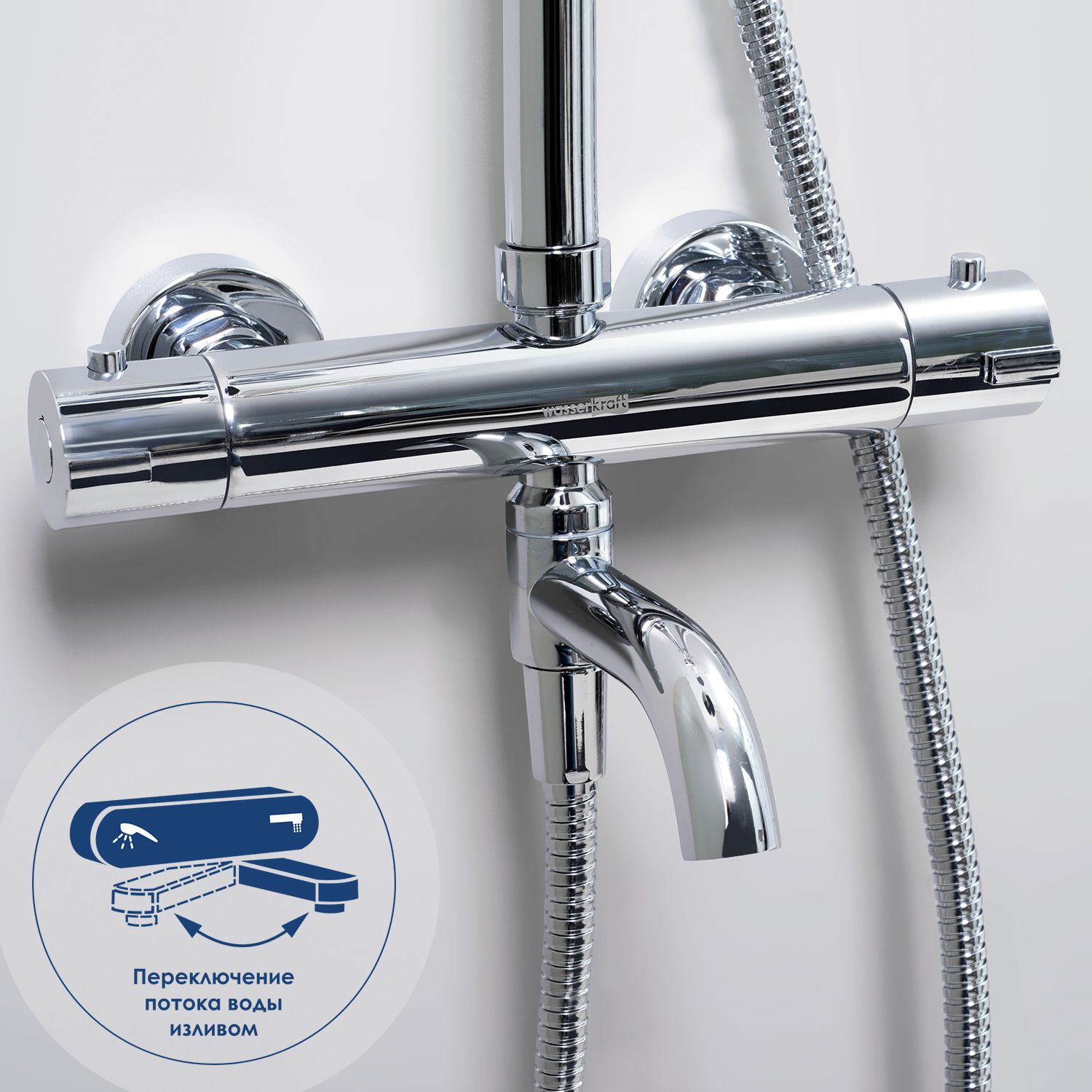Душевой комплект с термостатическим смесителем WasserKRAFT, A18801
