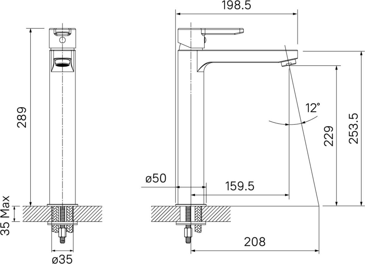 Смеситель для настольного умывальника, Iddis Sena, SENSB01i01