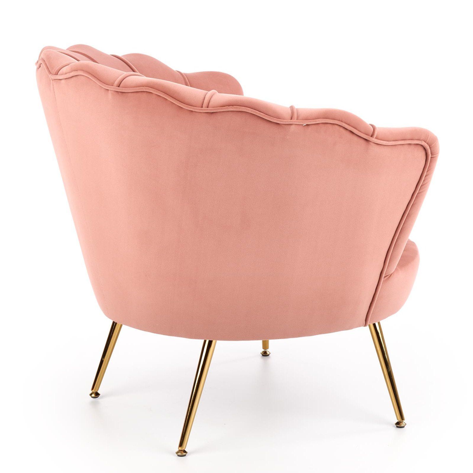 Кресло Halmar Amorinito светло-розовый/золотой, V-CH-AMORINITO-FOT-J.ROZOWY