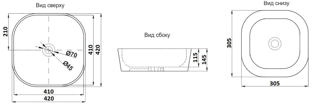 Раковина для ванной Ceramalux 42.5x42.5, D1301H021