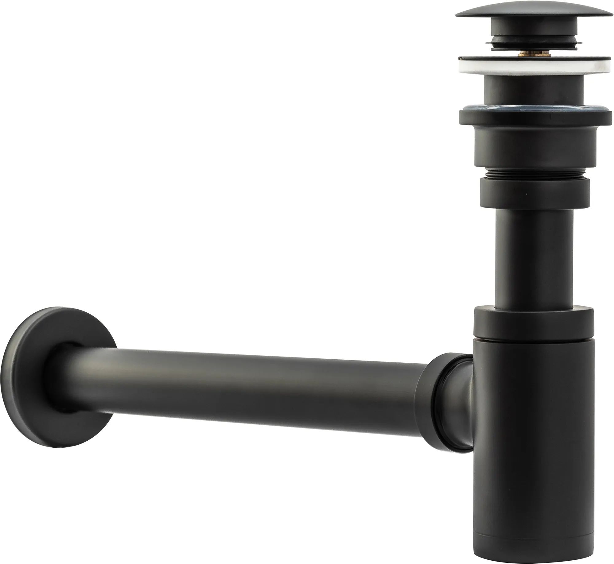 Сифон с донным клапаном Rea Black, REA-A5215