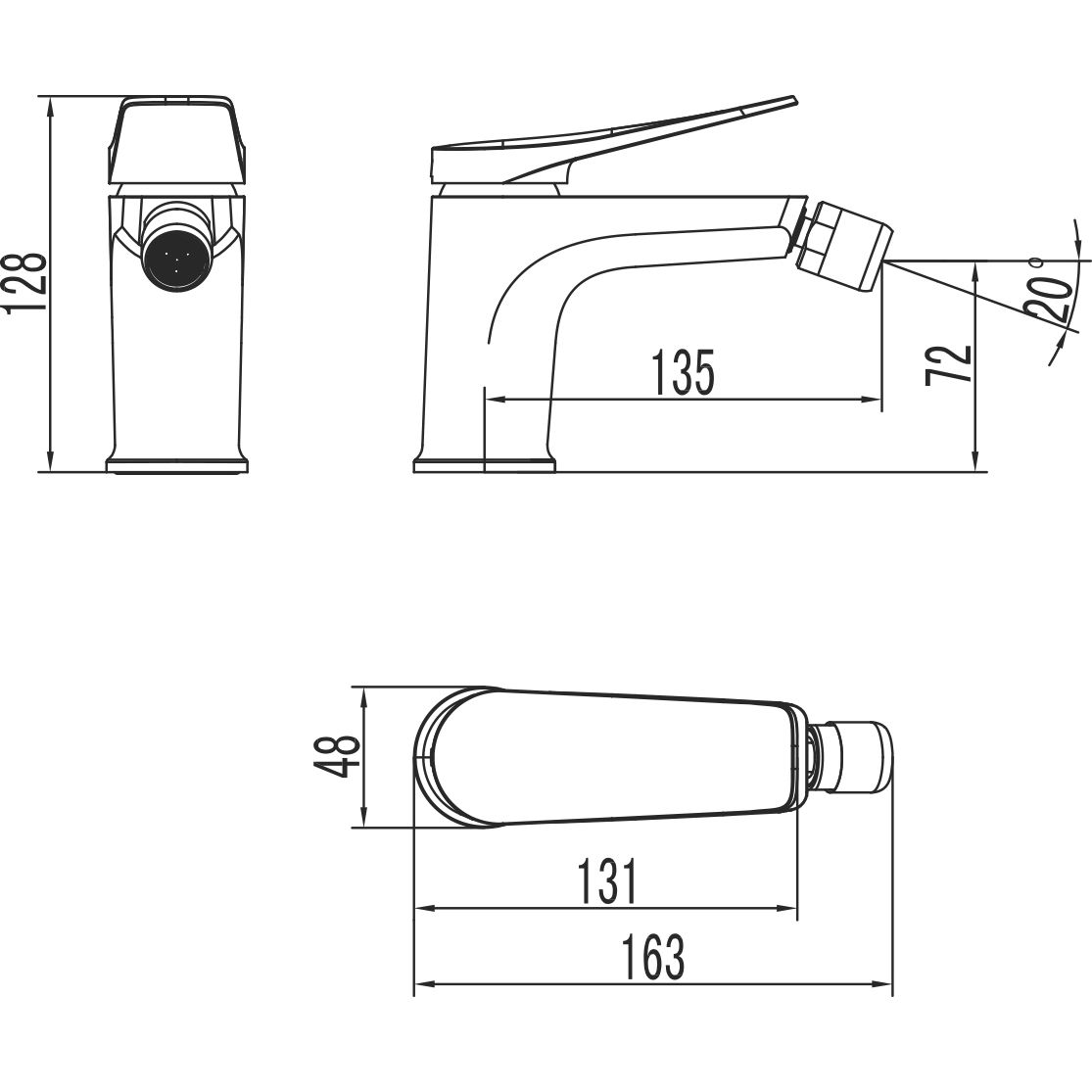 Смеситель для биде Lemark Bronx, LM3708BL