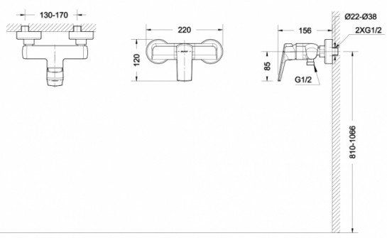 Смеситель для душа Bravat Real F9121179CP-01