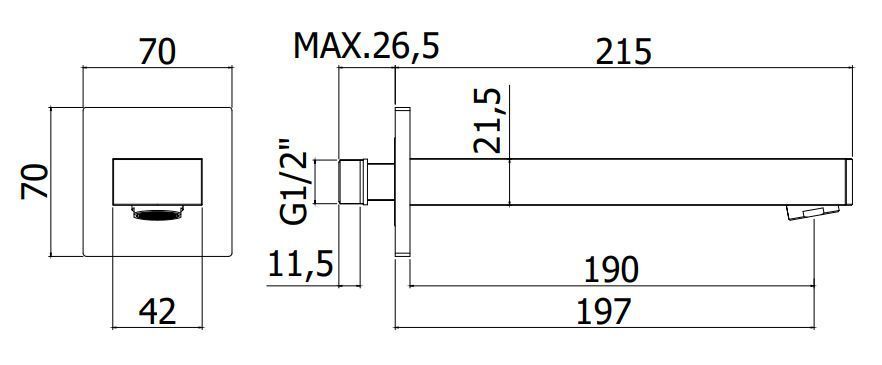 Излив для ванны Paffoni черный матовый, ZBOC111NO