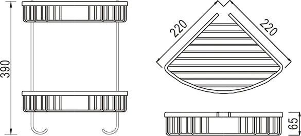 Полка 2-ярусная угловая Rose, RW12