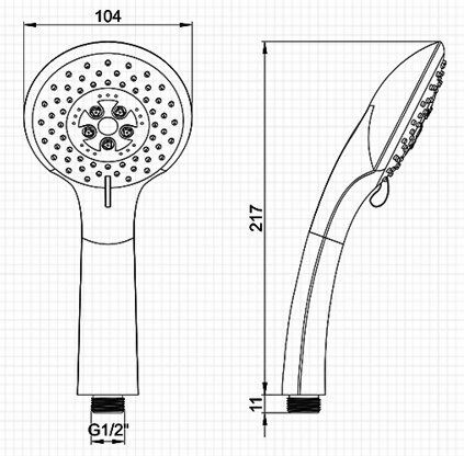 Душевая лейка 5 режимов Ledeme L01A