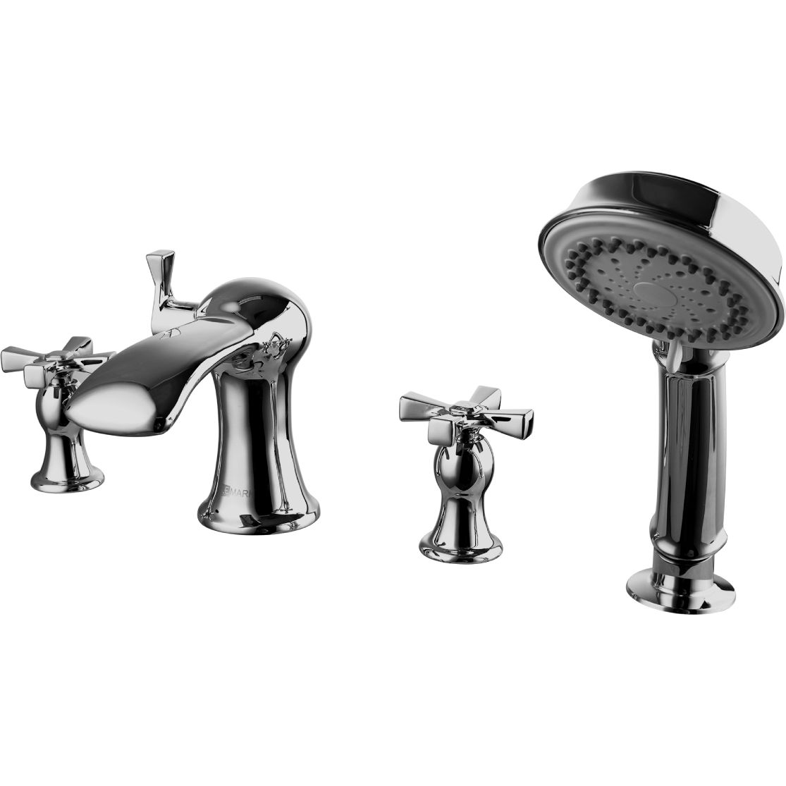 Смеситель для ванны встраиваемый на 4 отверстия с аксессуарами Lemark Benefit, LM2541C