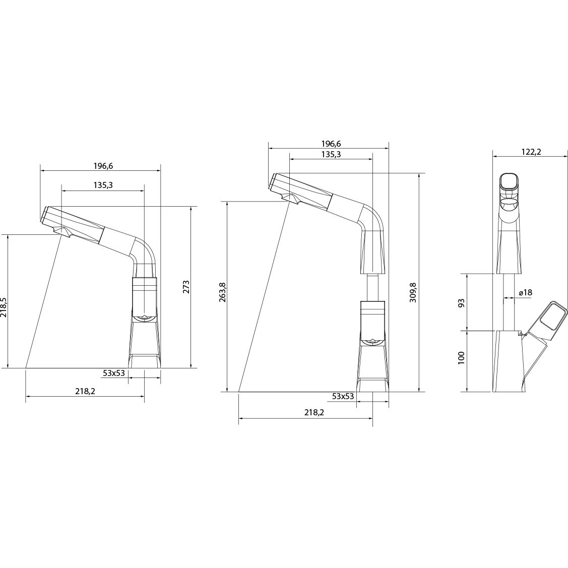 Смеситель для умывальника/кухни с вытяжным изливом Lemark Soul, LM6008BR