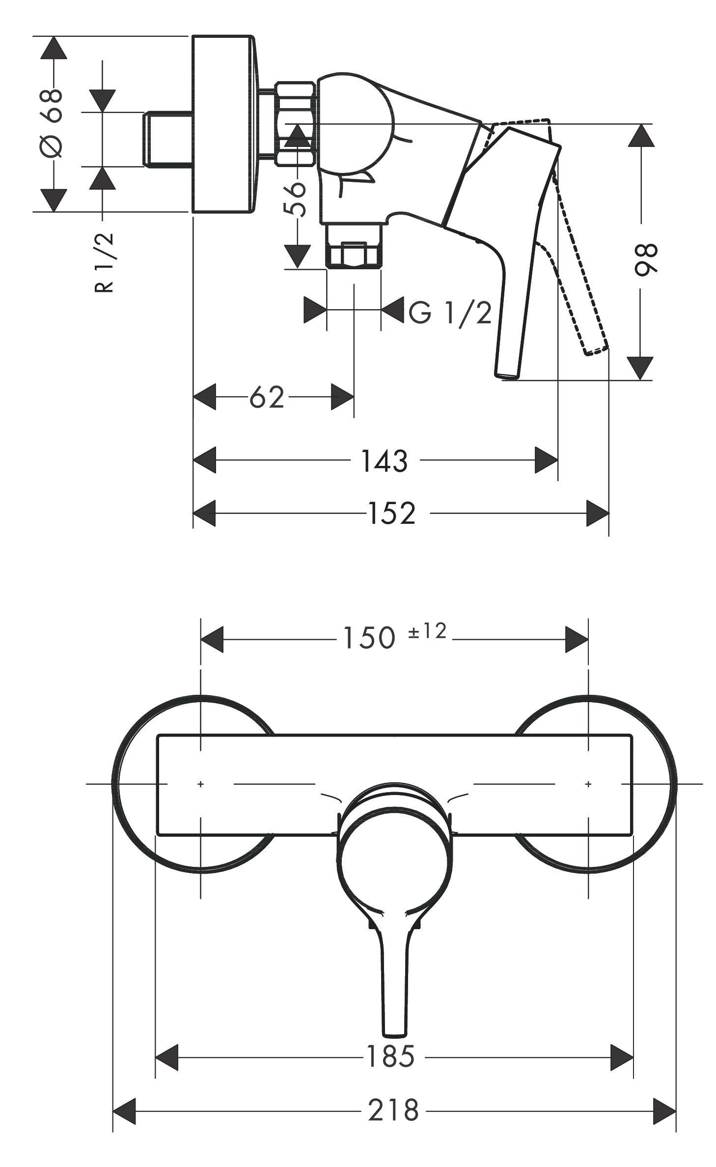 Смеситель для душа Hansgrohe Talis S, 72600000