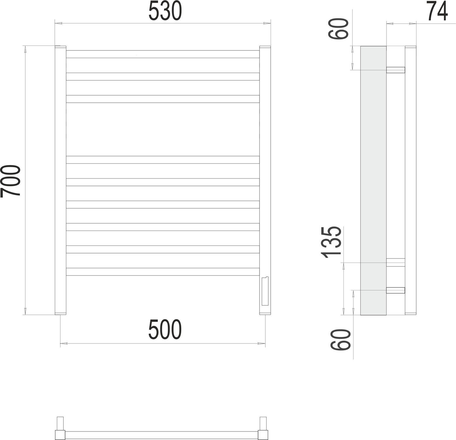Электрический полотенцесушитель Terminus Ватикан П9 50x70