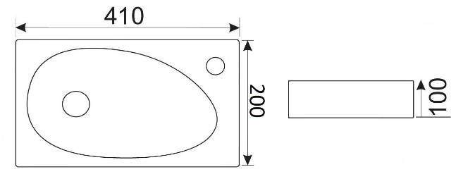 Раковина для ванной Ceramalux 40x20, 9265