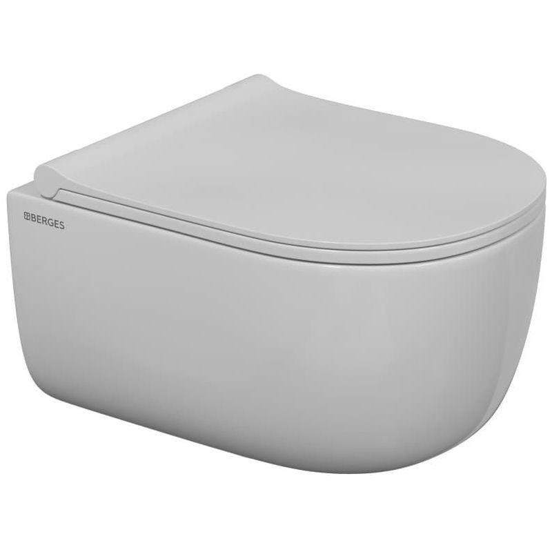 Унитаз подвесной Berges Ego Rimless с тонким сиденьем, 082111