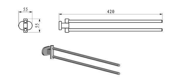 Полотенцедержатель (поворотный) Ravak Chrome CR 340.00, X07P319