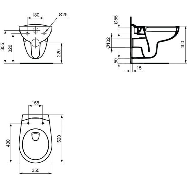 Подвесной унитаз Ideal Standard Eurovit Rimless, K881201