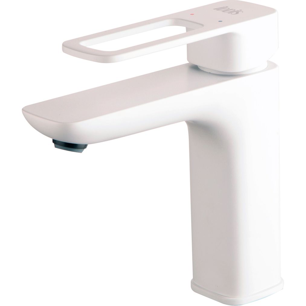 Смеситель для умывальника, белый матовый, Iddis Slide, SLIWT00i01