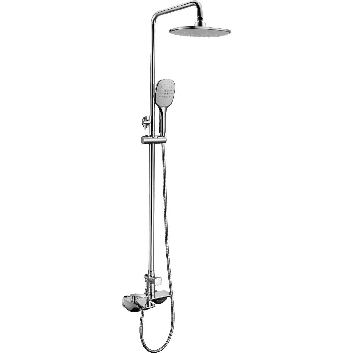 Смеситель для душа с верх. душевой лейкой 3 функции фиксированным изливом Lemark Bellario, LM6862C