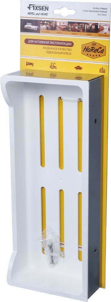 Полка прямоугольная одноэтажная с пластиковой вставкой Fixsen Hotel, FX-31003C