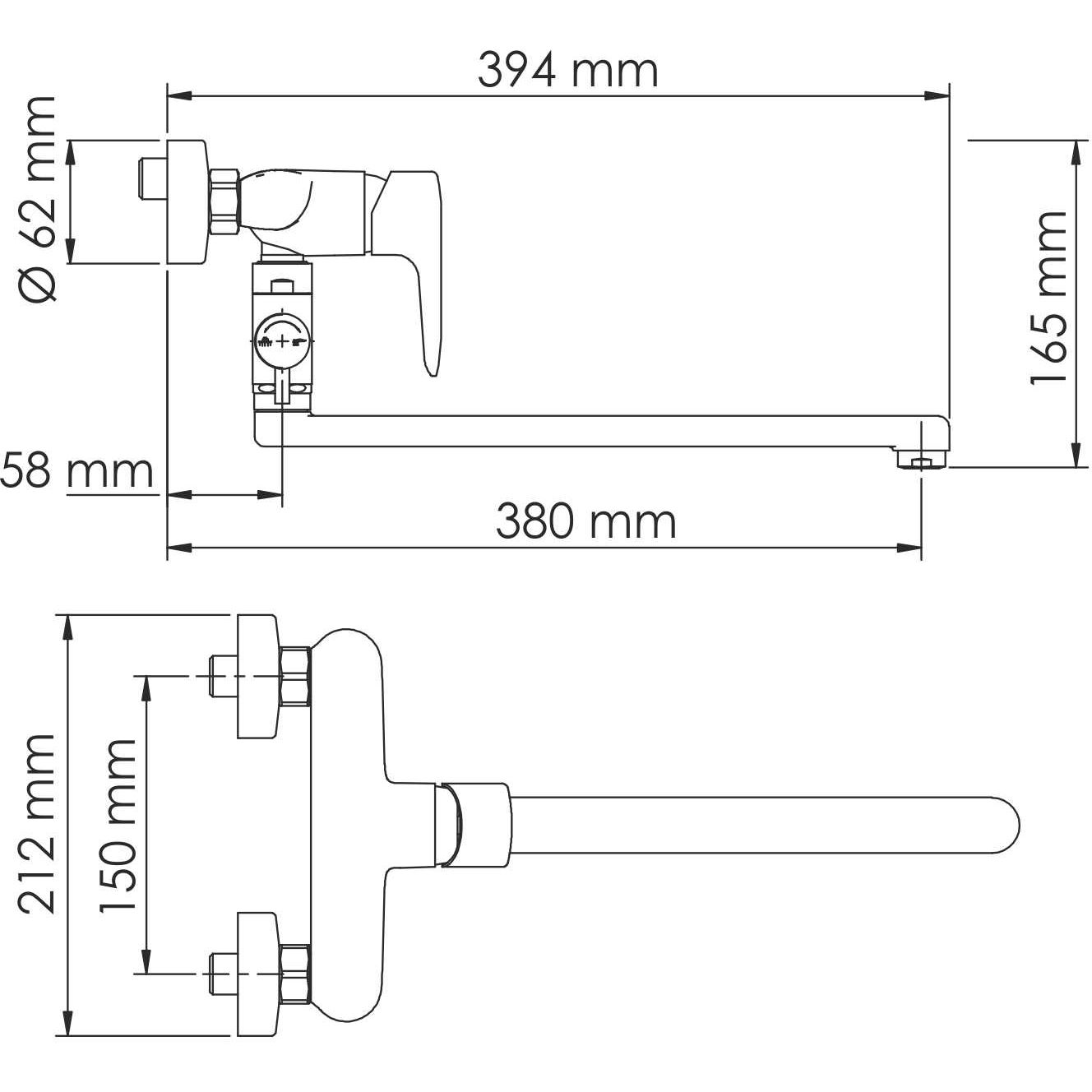 Смеситель для ванны с длинным изливом WasserKRAFT Vils, 5602L