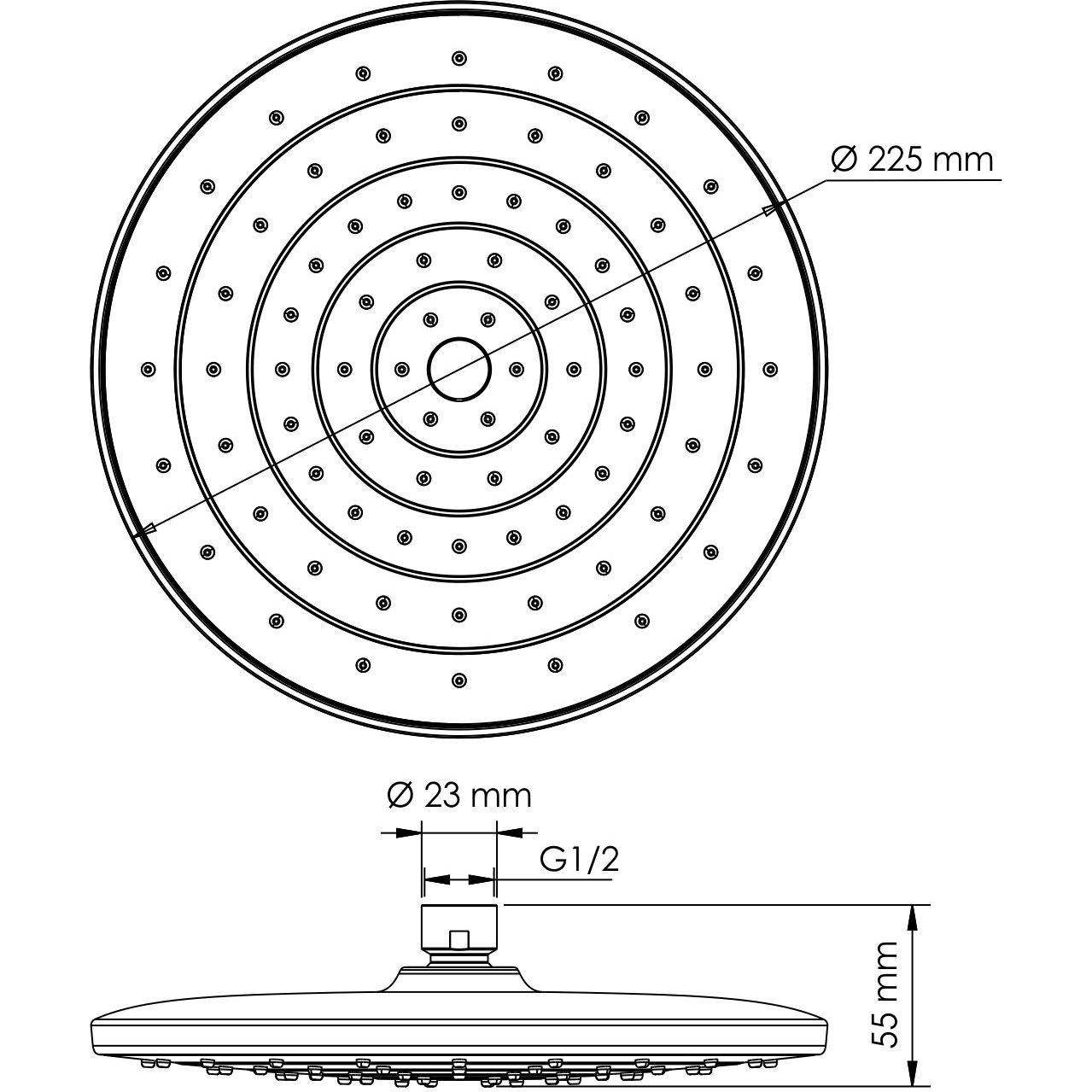 Верхняя душевая насадка WasserKRAFT, A077