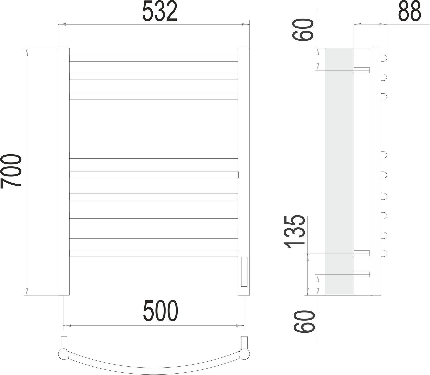 Электрический полотенцесушитель Terminus Классик П9 50x70
