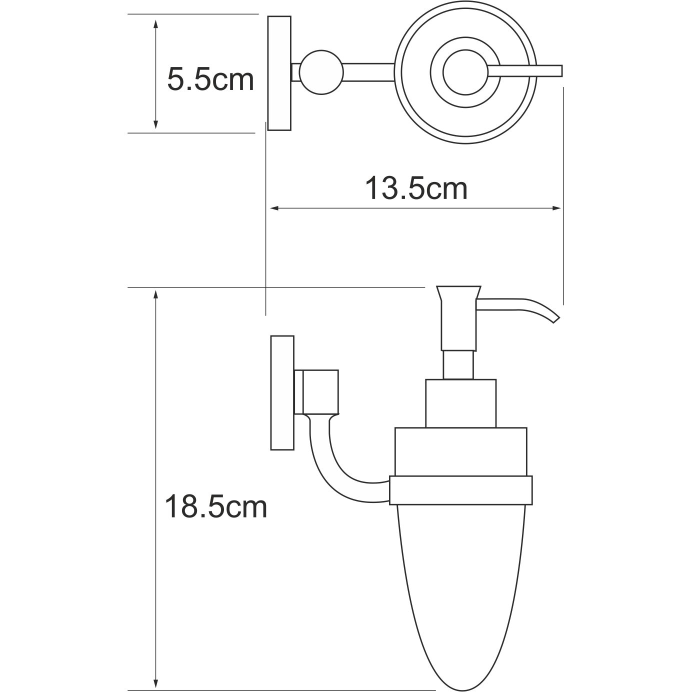 Дозатор для жидкого мыла WasserKRAFT Rhein, K-6299