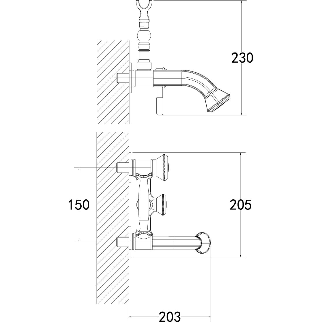 Смеситель для ванны с коротким фиксированнымизливом Lemark Jasmin, LM6612ORB