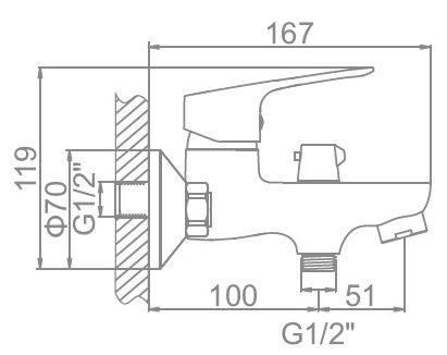 Смеситель для ванны Ledeme L3249