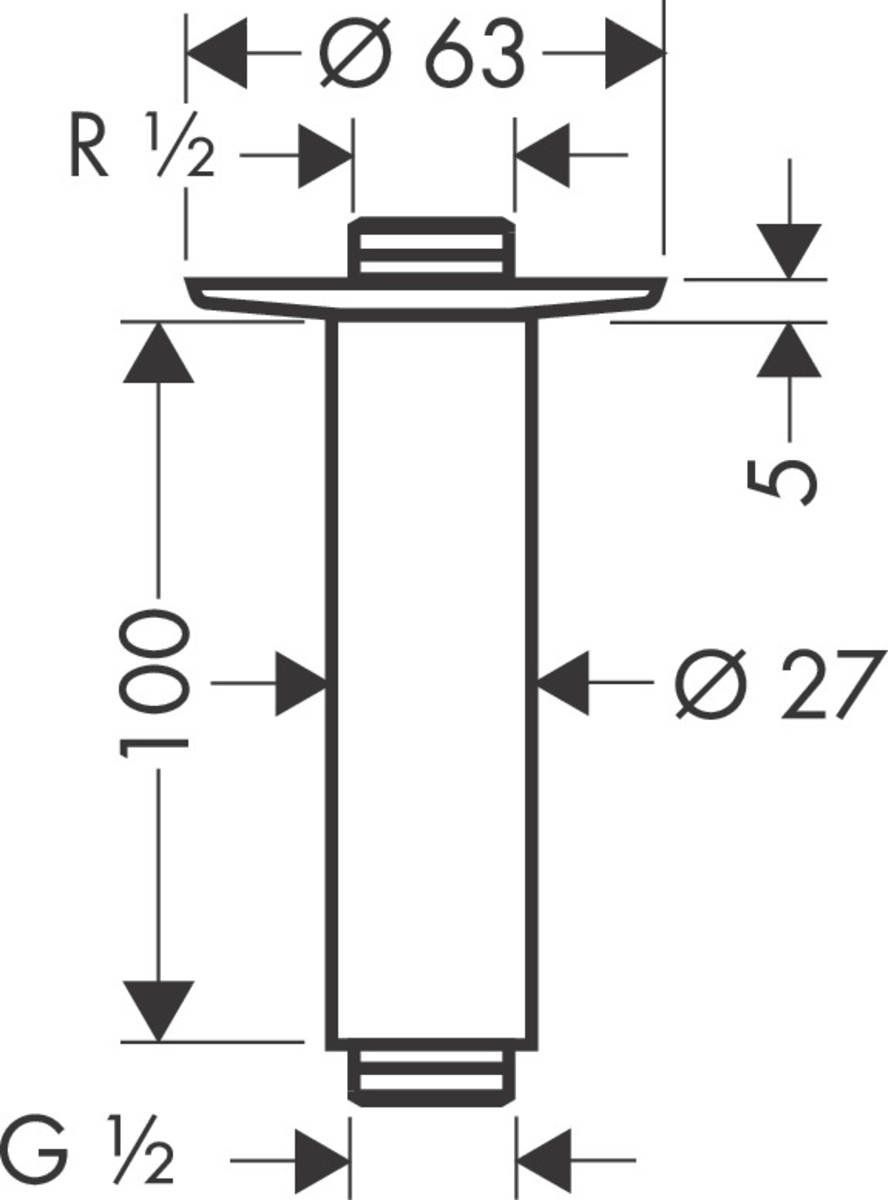 Держатель для потолочного душа Hansgrohe, 27479000