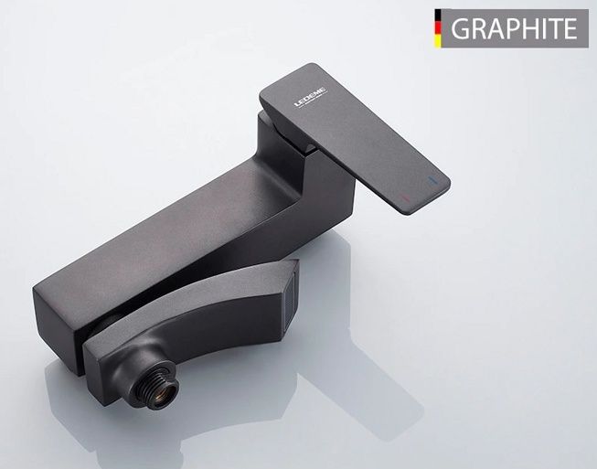 Смеситель для ванны графит Ledeme L3178U