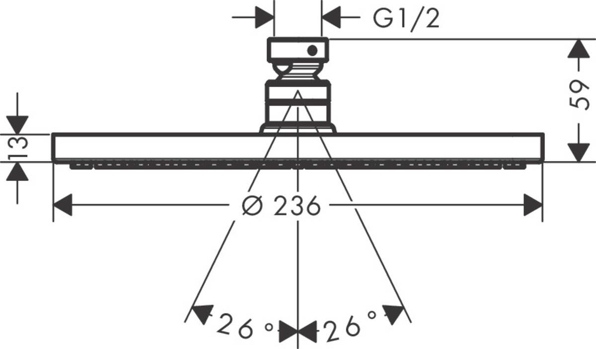 Верхний душ Hansgrohe Raindance S 240 1jet P, 27623000