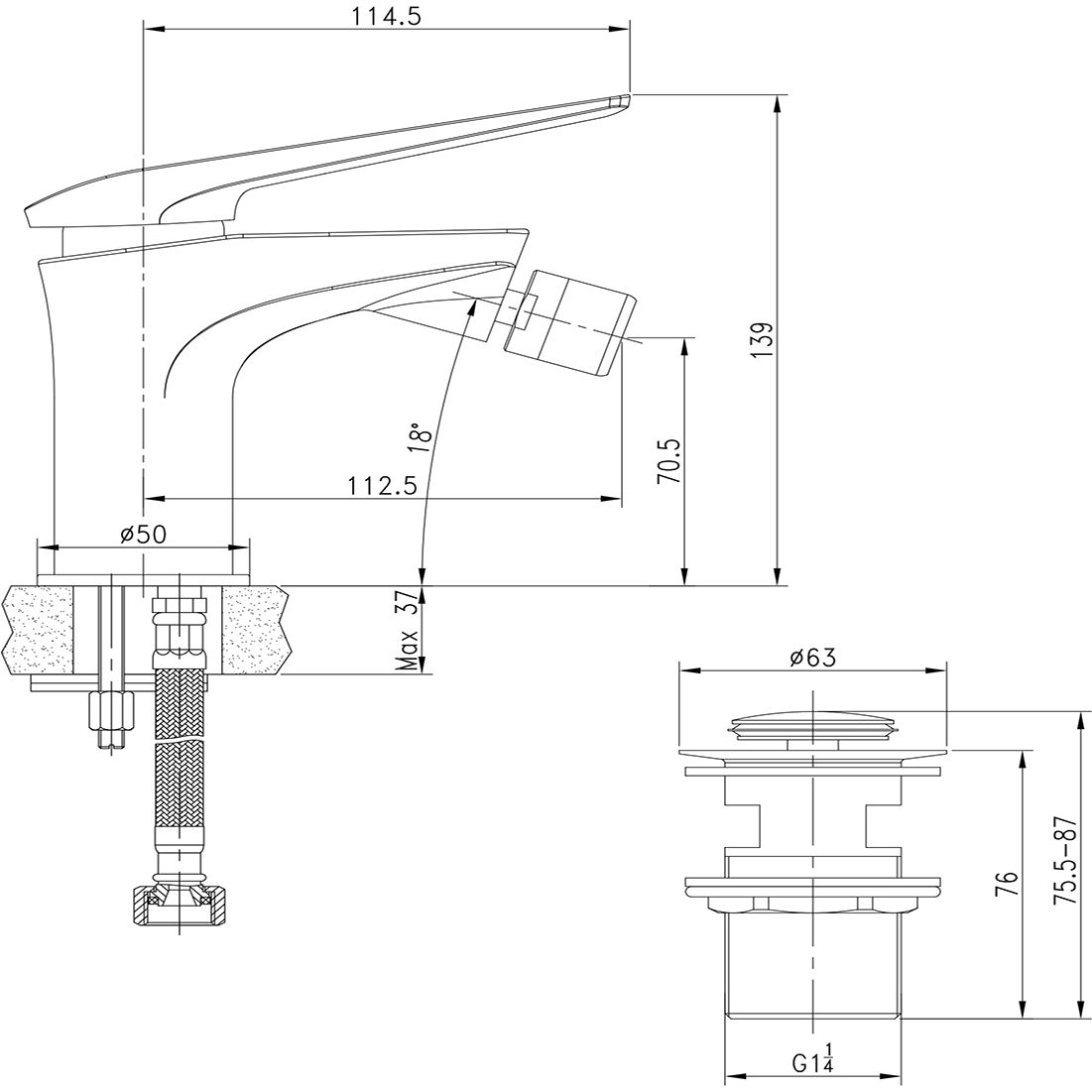 Смеситель для биде Lemark Allegro, LM5908CW