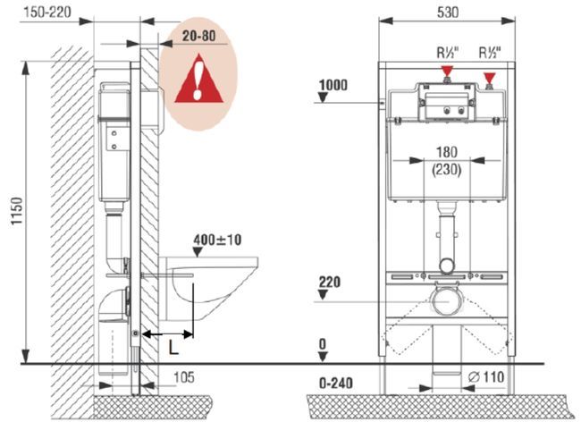 Унитаз подвесной с инсталляцией Roca Mateo, 7893100010