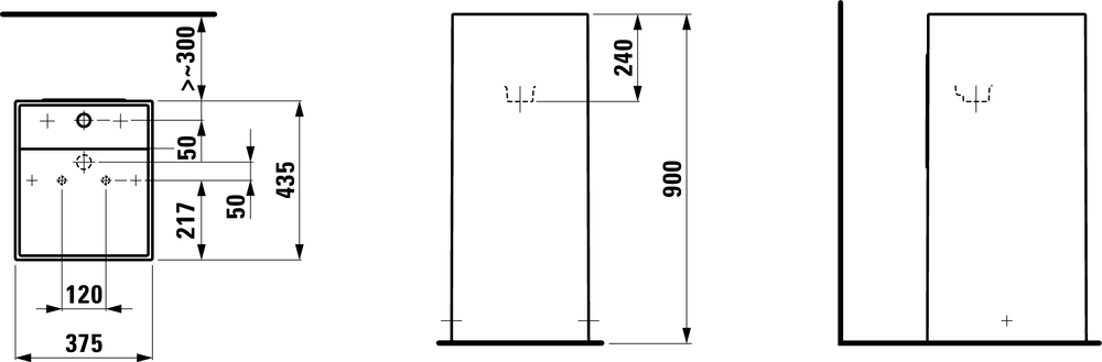 Свободностоящая раковина Laufen Kartell 37,5x43,5, 8.1133.1.000.112.1