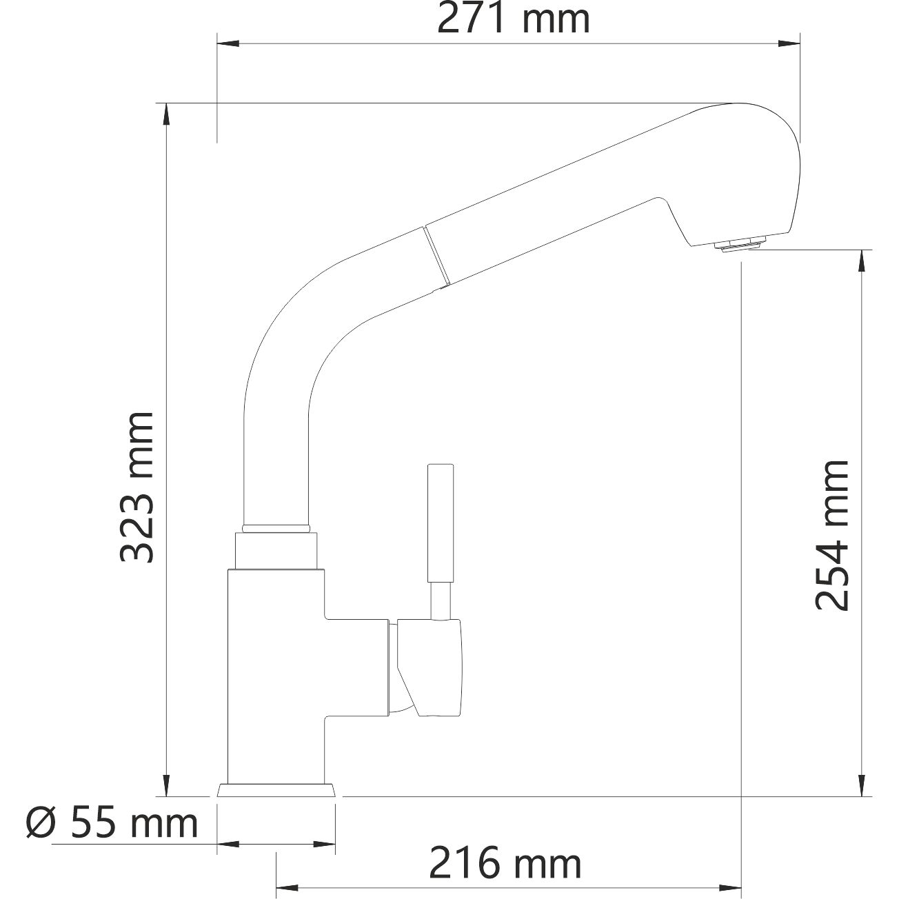Смеситель для кухни с выдвижной лейкой WasserKRAFT Wern, 4266