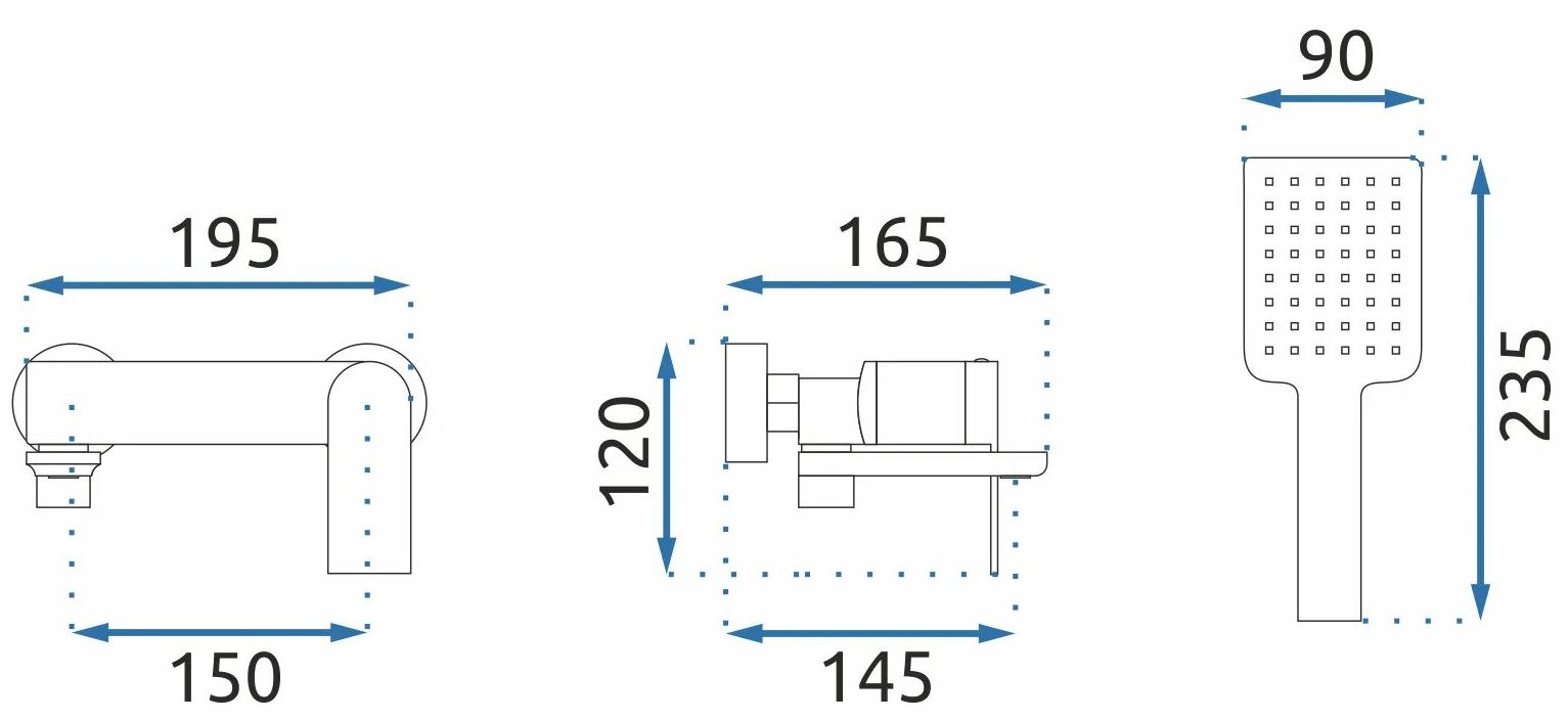Смеситель для ванны Rea Storm Black, REA-B9989