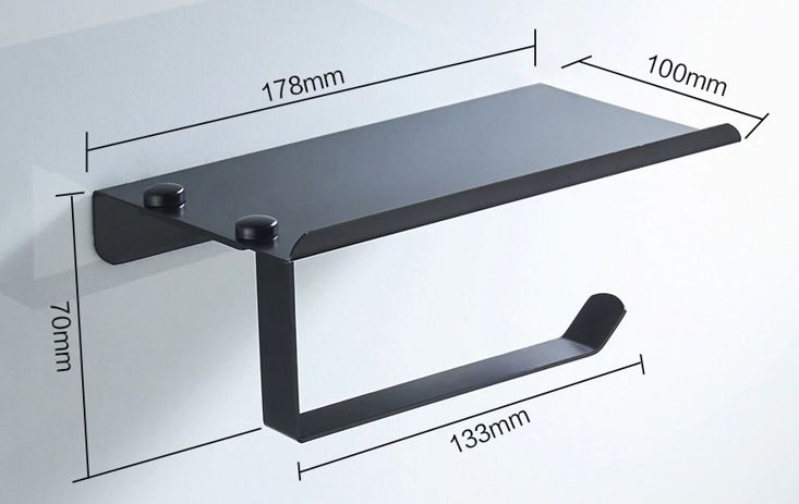 Держатель туалетной бумаги с полкой (черный) Ledeme L5503-4