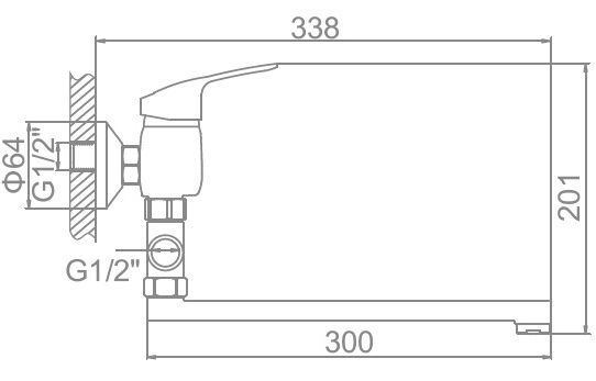 Смеситель для ванны Ledeme L2137