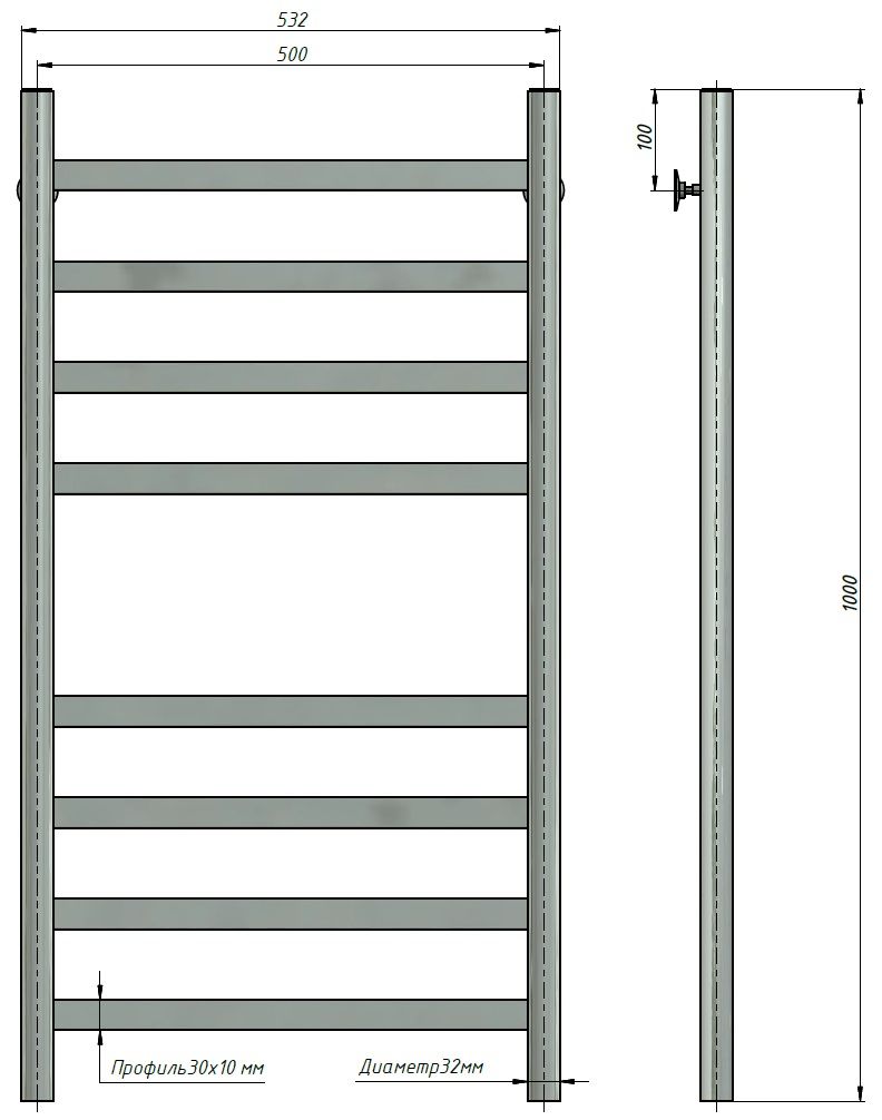 Полотенцесушитель Stinox Maxima 50x100