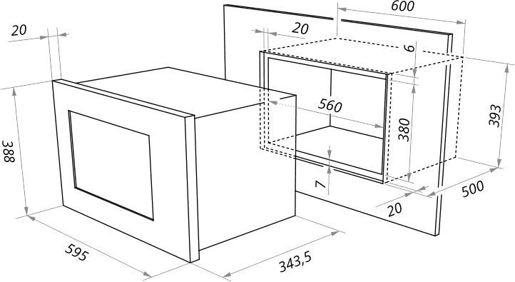 Микроволновая печь встраиваемая Maunfeld MBMO.20.2 PGW