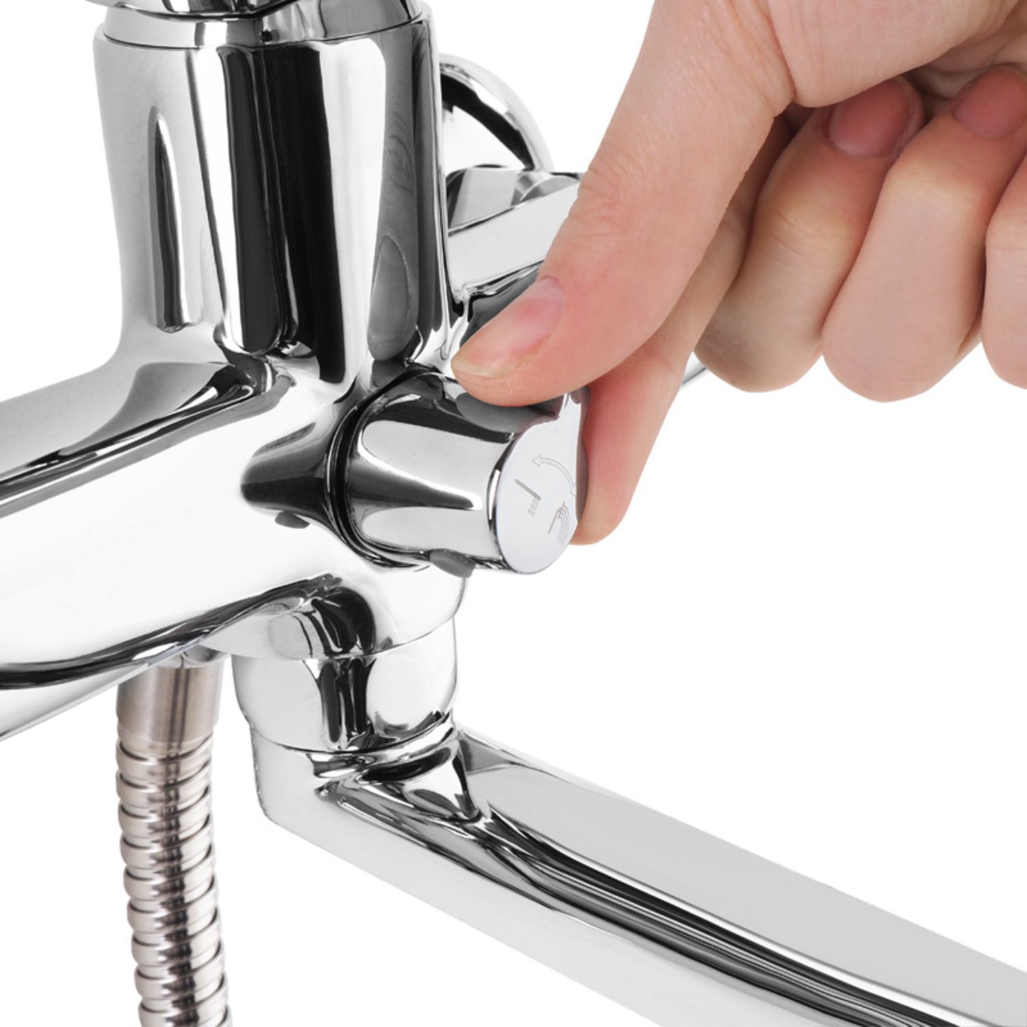 Смеситель для ванны с длинным изливом с керамическим дивертором, Iddis Zodiac, ZODSBL2i10