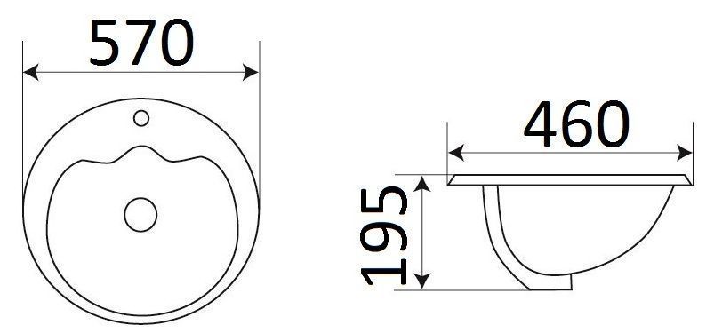 Раковина для ванной Ceramalux 56.5x46, 316