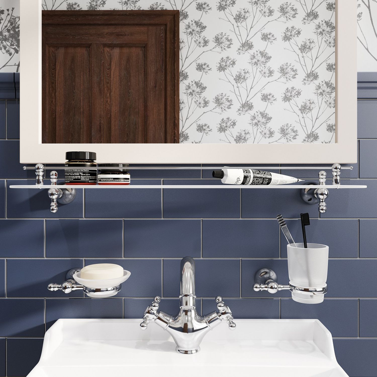 Полка, матовое стекло, сплав металлов, Iddis Retro, RETSSG0i44