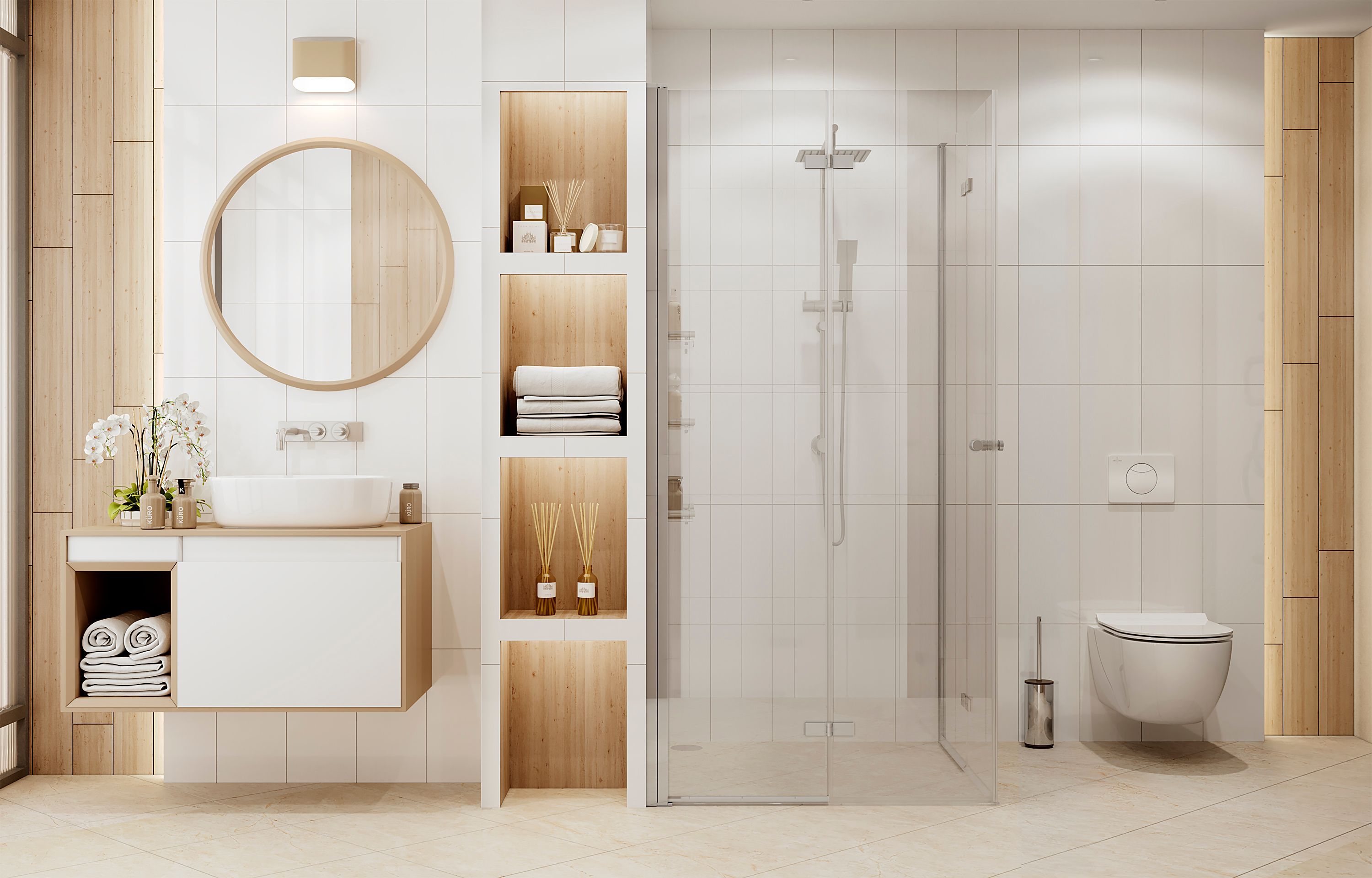 Квадратное душевое ограждение с распашными дверями Ambassador Nord