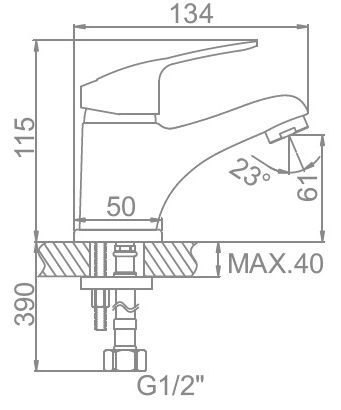 Смеситель для умывальника Ledeme L1037