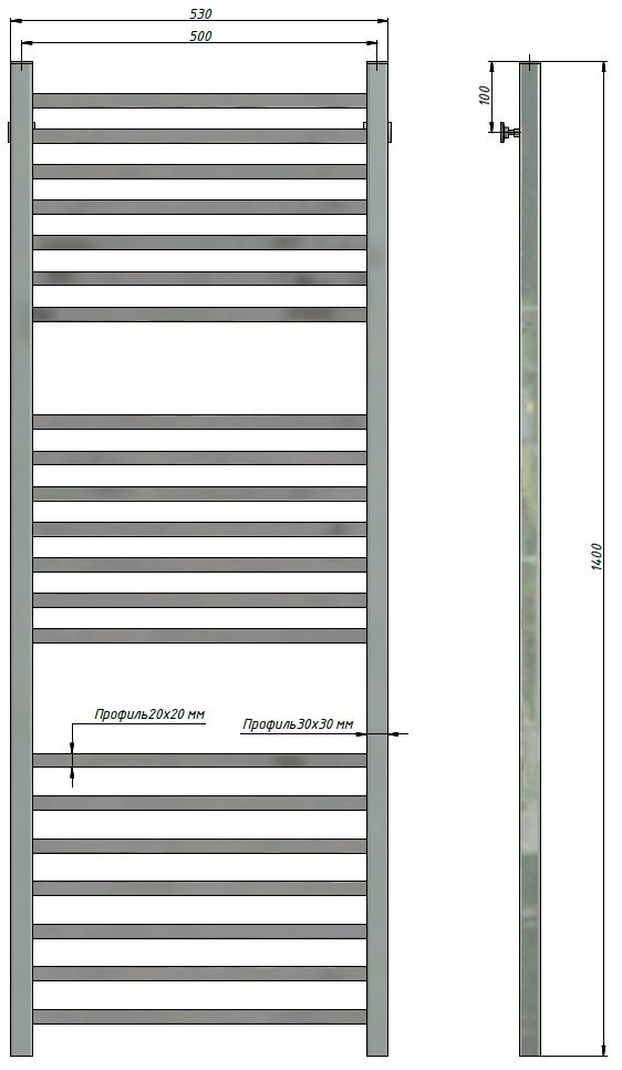 Полотенцесушитель Stinox Quatro Luxe 50x160