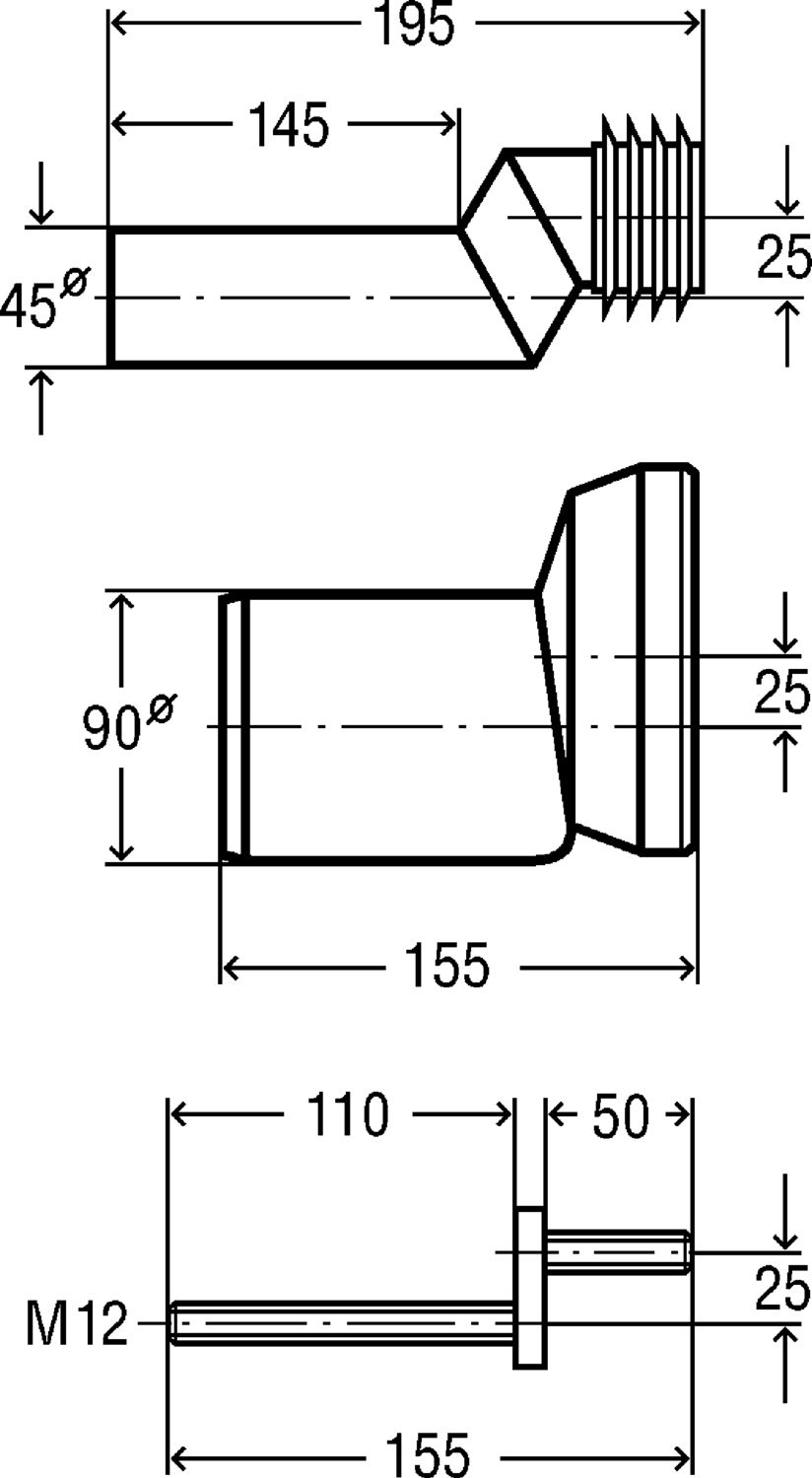 Соединительный комплект DN90 для подвесного унитаза Viega, 344382