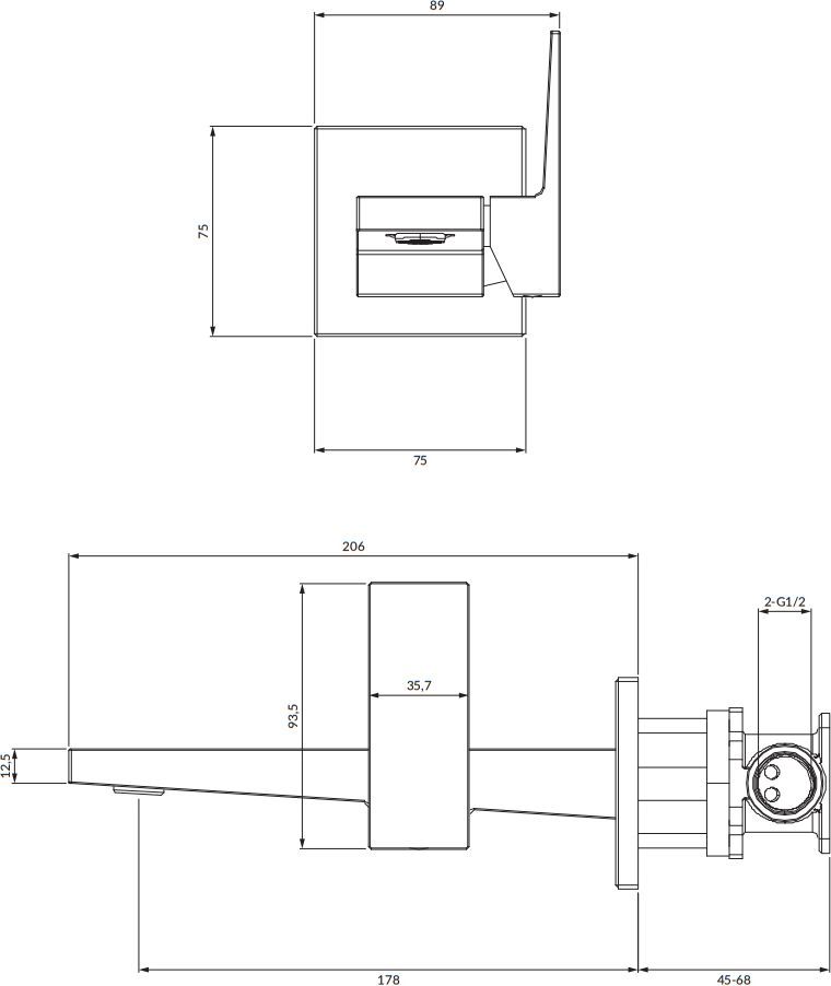 Смеситель для умывальника встроенный Omnires Fresh, FR7115NCR
