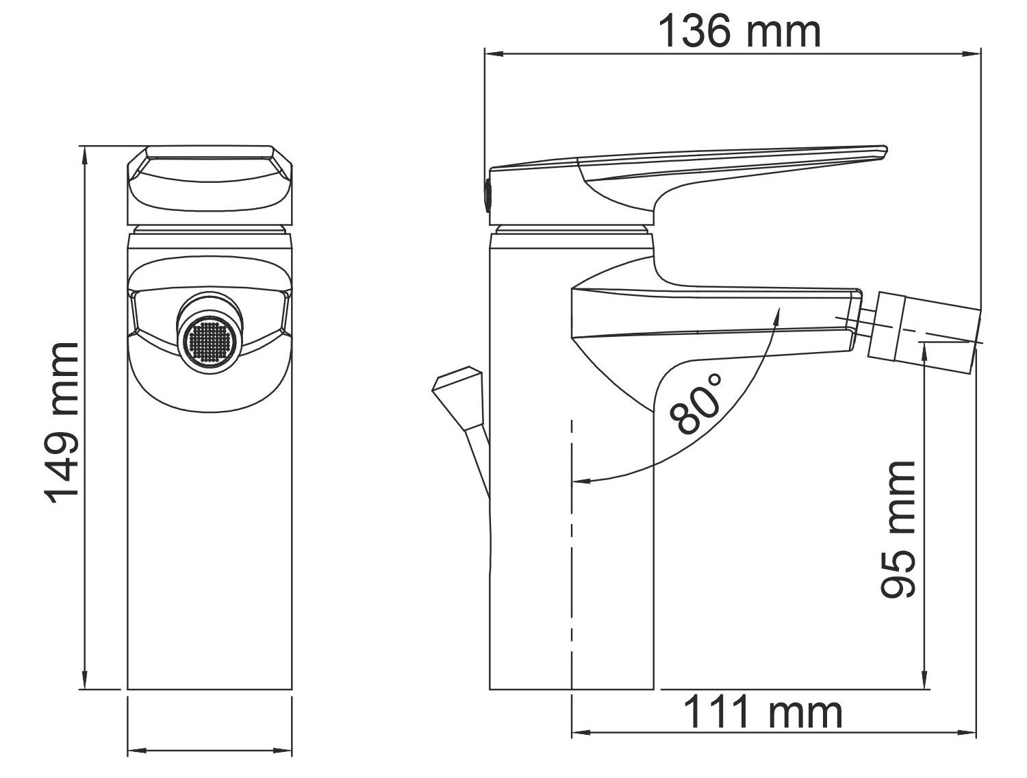 Смеситель для биде WasserKRAFT Lopau, 3206